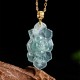18K Gold Jade Lotus Prosperity Necklace Pendant 18K Gold Jade Lotus Prosperity Necklace Pendant