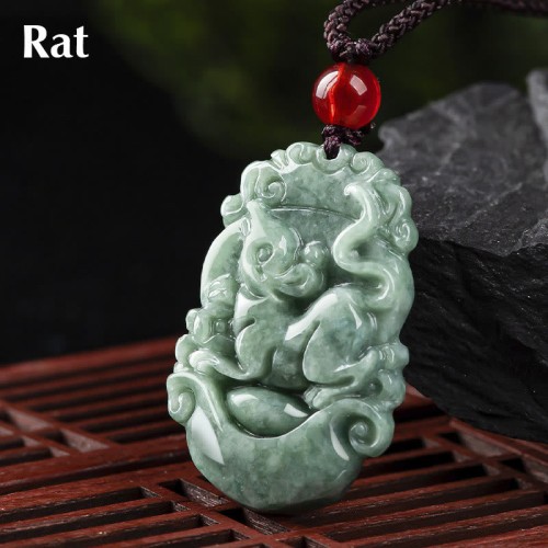 Natural Jade 12 Chinese Zodiac Prosperity Necklace Natural Jade 12 Chinese Zodiac Prosperity Necklace