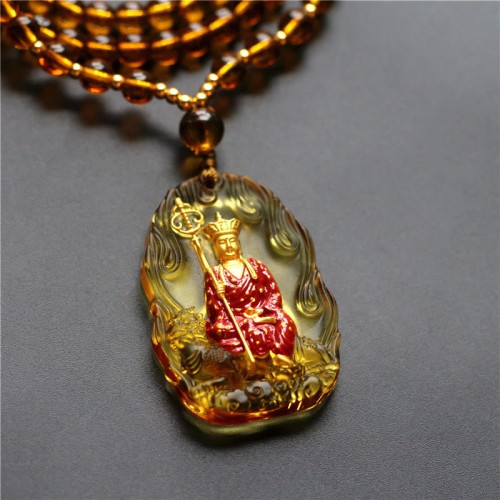 Ksitigarbha Buddha Liuli Compassion Amulet Pendant Ksitigarbha Buddha Liuli Compassion Amulet Pendant