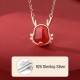 925 Sterling Silver Year of the Dragon Red Agate Necklace 925 Sterling Silver Year of the Dragon Red Agate Necklace