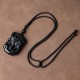 Black Obsidian Elephant Protection Key Chain Necklace Pendant
