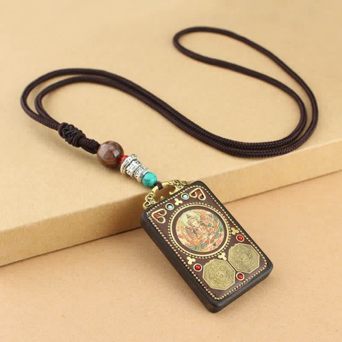 Tibet God of Wealth Ebony Peace Necklace Tibet God of Wealth Ebony Peace Necklace