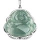 Sterling Silver Laughing Buddha Jade Luck Necklace