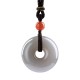 Round Jade Gray Jade Peace Luck Necklace Pendant