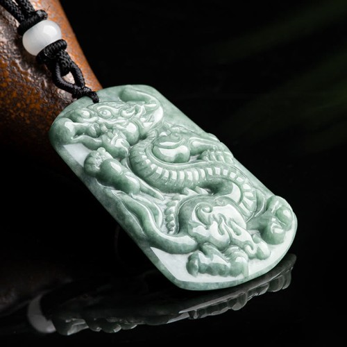 Year of the Dragon Jade Success Amulet Necklace