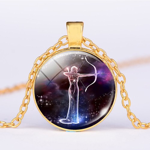 12 Constellations Zodiac Moon Star Protection Necklace 12 Constellations Zodiac Moon Star Protection Necklace