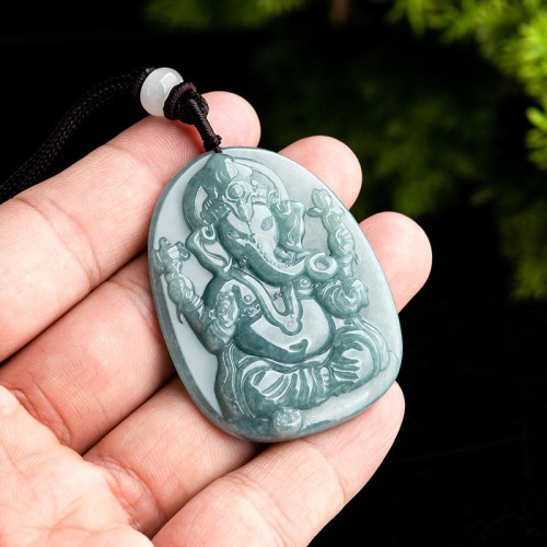 Jade Ganesh Protection Amulet Pendant