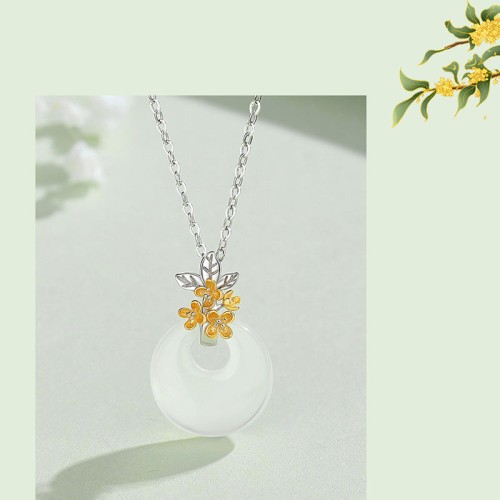 925 Silver Chalcedony Twelve Months Flower Harmony Pendant 925 Silver Chalcedony Twelve Months Flower Harmony Pendant