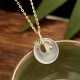925 Silver Chalcedony Bamboo Leaf Peace Necklace 925 Silver Chalcedony Bamboo Leaf Peace Necklace