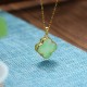 Four Leaf Clover Jade Luck Necklace Four Leaf Clover Jade Luck Necklace