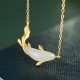 925 Silver White Jade Dolphin Luck Necklace