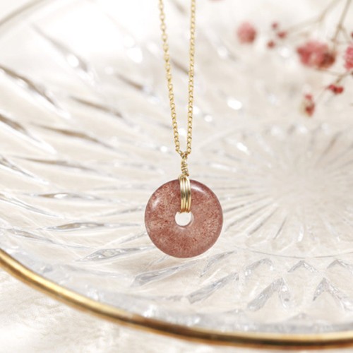 Strawberry Quartz Healing Necklace Pendant Strawberry Quartz Healing Necklace Pendant
