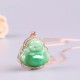 Laughing Buddha Natural Jade Prosperity Necklace Pendant Laughing Buddha Natural Jade Prosperity Necklace Pendant