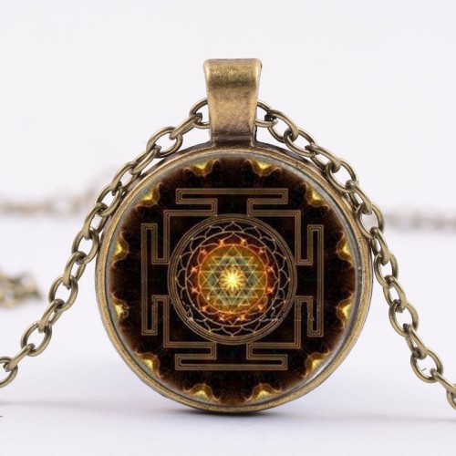 Sacred Sri Yantra Time Gemstone Necklace