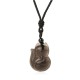Natural Black Obsidian Tiger Eye Ice Fox Pendant Necklace Natural Black Obsidian Tiger Eye Ice Fox Pendant Necklace