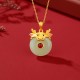 925 Sterling Silver Dragon Year Jade Protection Necklace Pendant 925 Sterling Silver Dragon Year Jade Protection Necklace Pendant