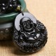 Laughing Buddha Black Obsidian Strength Necklace Laughing Buddha Black Obsidian Strength Necklace