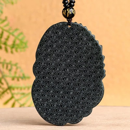 Hetian Cyan Jade Dragon Harmony Necklace Pendant Hetian Cyan Jade Dragon Harmony Necklace Pendant