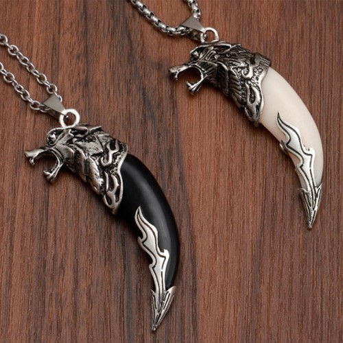 Wolf Tooth Titanium Steel Balance Necklace Wolf Tooth Titanium Steel Balance Necklace