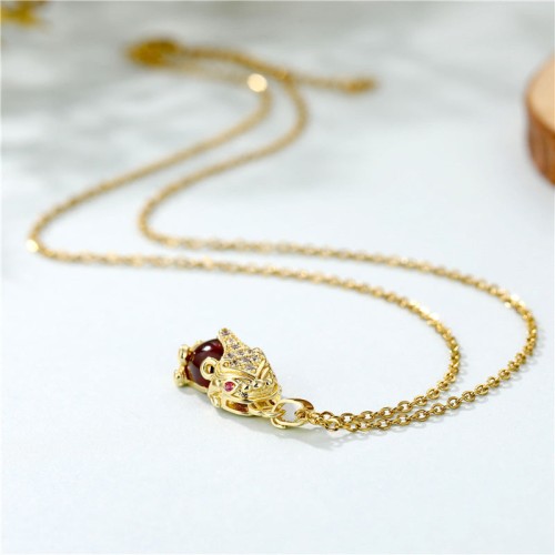 Natural Garnet Pixiu Fortune Necklace Natural Garnet Pixiu Fortune Necklace