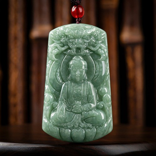 Tathagata Buddha Jade Amulet Necklace Pendant