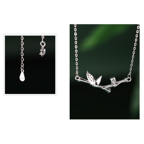 Bamboo Leaf Copper Zircon Wealth Necklace Pendant Bamboo Leaf Copper Zircon Wealth Necklace Pendant