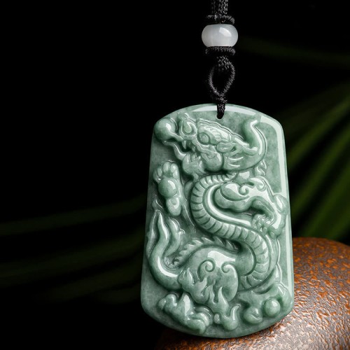 Year of the Dragon Jade Success Amulet Necklace
