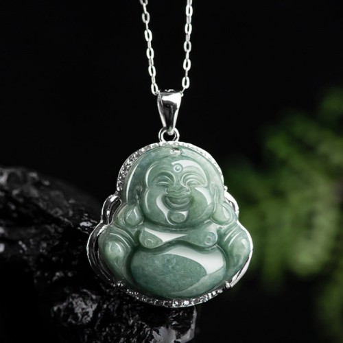 Laughing Buddha Jade Abundance Necklace Pendant Laughing Buddha Jade Abundance Necklace Pendant