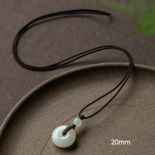 Round Jade Peace Buckle Luck Necklace Round Jade Peace Buckle Luck Necklace