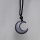 Natural Silver Sheen Obsidian Crescent Moon Protection Necklace