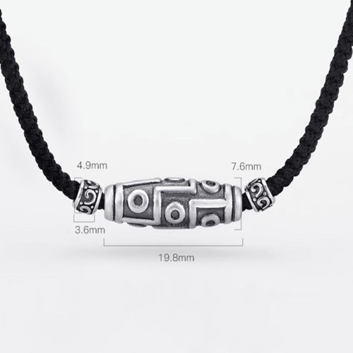 999 Silver Nine-Eye Dzi Bead Protection Necklace 999 Silver Nine-Eye Dzi Bead Protection Necklace