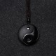 Black Obsidian Taoism Yin Yang Carved Necklace Black Obsidian Taoism Yin Yang Carved Necklace