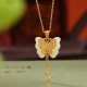 925 Sterling Silver Hetian White Jade Butterfly Blessing Necklace 925 Sterling Silver Hetian White Jade Butterfly Blessing Necklace