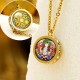 Tibetan Yellow God of Wealth Crystal Necklace
