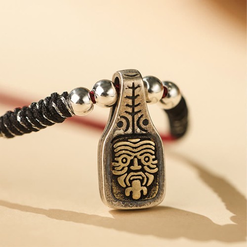 Tibetan 925 Sterling Silver Zakiram Goddess of Wealth Protection Necklace