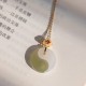 Yin Yang Jade 18K Gold Prosperity Necklace Pendant Yin Yang Jade 18K Gold Prosperity Necklace Pendant