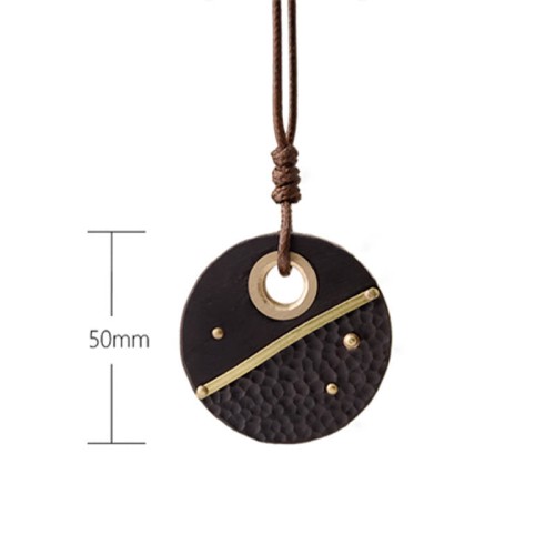 Handcrafted Ebony Wood Copper Peace Necklace Handcrafted Ebony Wood Copper Peace Necklace