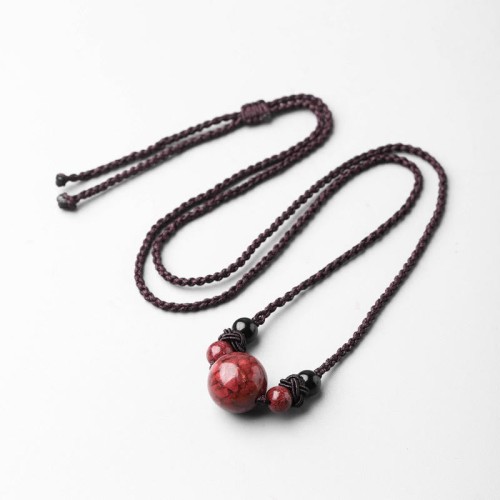 Cinnabar Stones Bead Necklace Cinnabar Stones Bead Necklace