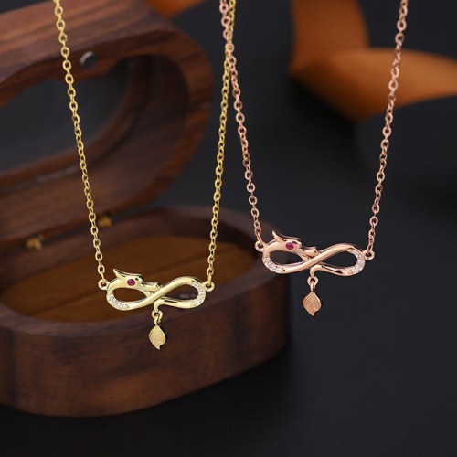 999 Silver Dragon Endless Knot Protection Pendant