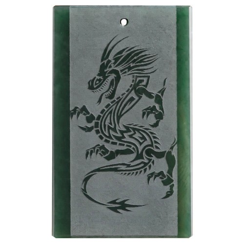 Hetian Cyan Jade Dragon Success Necklace Hetian Cyan Jade Dragon Success Necklace