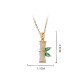 18K Gold Plated Chalcedony Bamboo Rhinestone Necklace 18K Gold Plated Chalcedony Bamboo Rhinestone Necklace