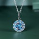 Sterling Silver Turquoise Three Rabbits Balance Necklace Pendant