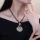 Peacock Amber Turquoise Agate Fortune Necklace
