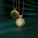 925 Silver Green Chalcedony Hetian Jade Strength Necklace 925 Silver Green Chalcedony Hetian Jade Strength Necklace