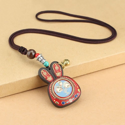 Tibet Ebony Five God of Wealth Necklace