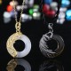 Obsidian Chalcedony Meditation Pendant Necklace Obsidian Chalcedony Meditation Pendant Necklace