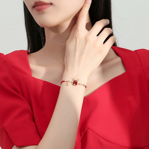 925 Sterling Silver Year of the Dragon Red Agate Necklace 925 Sterling Silver Year of the Dragon Red Agate Necklace