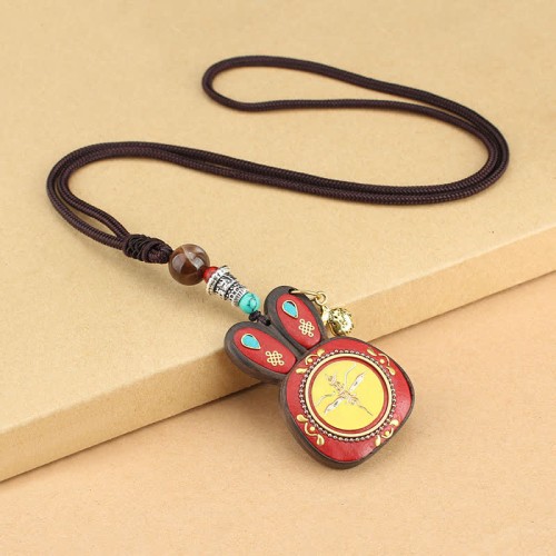 Tibet Ebony Five God of Wealth Necklace