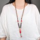 Wenge Wood Turquoise Stone Calm Necklace Pendant