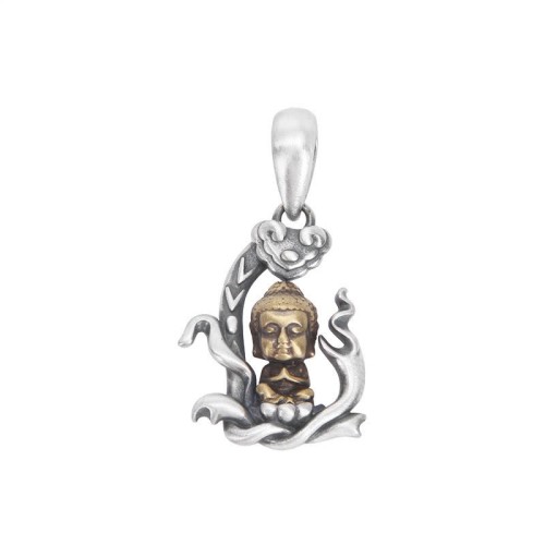 Sterling Silver Zen Buddha Compassion Necklace Pendant